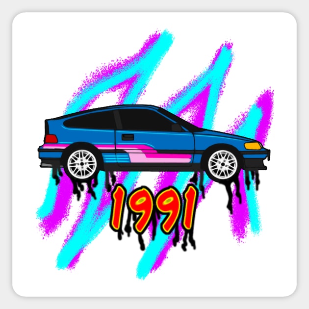 1991 Crx Rad 90s Sticker by Curtis Crafts